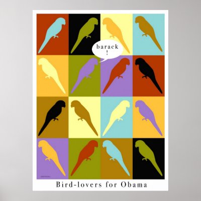 Birds love Obama poster by eyecontact