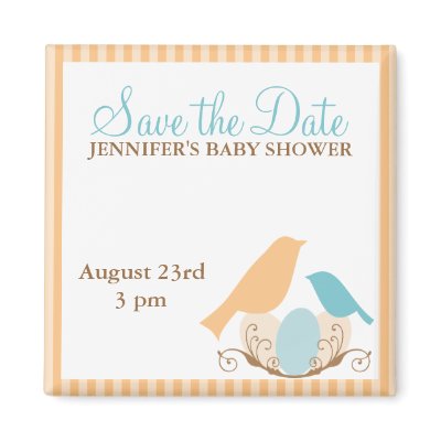 Birds Nest Baby Shower Save the Date magnets by heartlocked