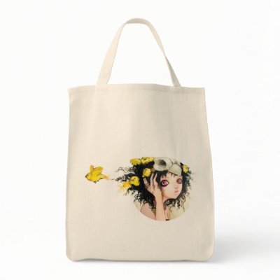 Bird's Nest Grocery Tote Canvas Bags by camilladerrico