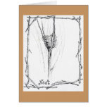 Birds Nest in Winter sketch in ink Greeting Cards