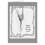 Birds Nest in Winter sketch in ink Greeting Cards