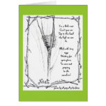 Birds Nest in Winter sketch in ink with poem Card
