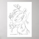 Bird's Nest Line Drawing posters