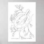 Bird's Nest Line Drawing posters