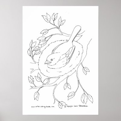 Bird's Nest Line Drawing by online_coloring