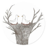 Birds nest round stickers