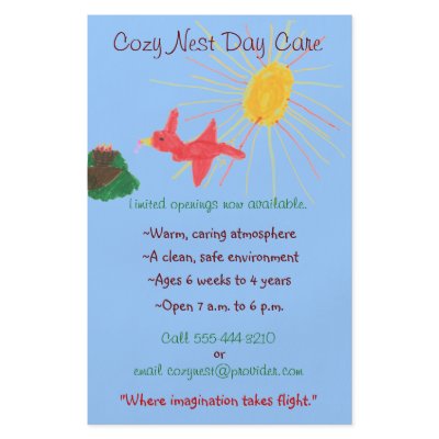 Bird's nest themed child care flyer by KarateKatGraphics