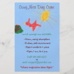 Bird's nest themed child care flyer