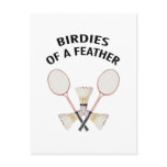 Birds of a Feather Badminton Postcard