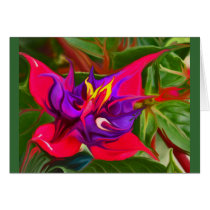 Birds Of Paradise Paint Pink Greeting Card