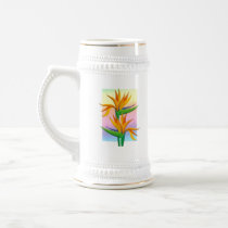 Birds of Paradise with Pastel Rainbow Background Mugs