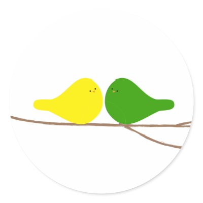 Birds on a Branch Round Sticker by imaginarystory