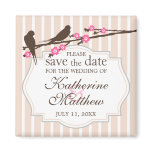 Birds on a Flowering Sakura Save The Date Magnet