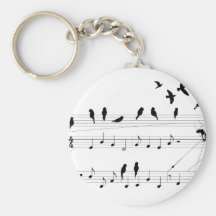 Birds on a Score keychain