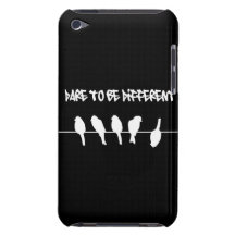Birds on a wire – dare to be different (black) iPod touch Case-Mate case