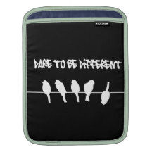 Birds on a wire – dare to be different (black) sleeve for iPads