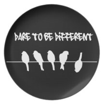 Birds on a wire – dare to be different (black) plate