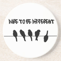 Birds on a wire – dare to be different beverage coaster