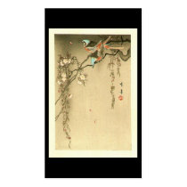 Birds on Cherry Tree by Seitei Watanabe 1851- 1918 Business Cards