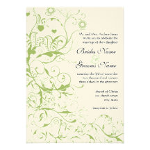 Birds & Swirls #17 Wedding Invitations