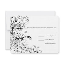 Birds & Swirls Wedding RSVP Response Card