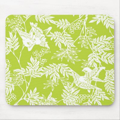 Birds with Leaves and Berries Mousepad by SBCSTUDIO