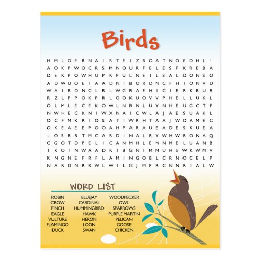 birds-word-search-activity-card-post-card-zazzle