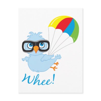 Birdy Parachute Post Card by blitheink