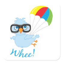 Birdy Parachute Square Sticker
