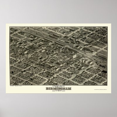 Birmingham, AL Panoramic Map - 1903 Posters by lc_maps