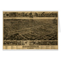 Birmingham Alabama Late 1800's Birds Eye View Greeting Card