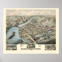 Birmingham, CT Panoramic Map - 1876 Poster