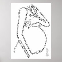 Birth Affirmations Line Art Print