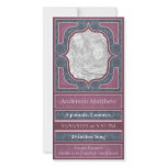 Birth Announcement Elegant Blue Mauve photo cards