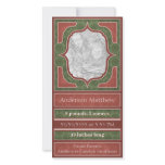 Birth Announcement Elegant Red Green Photo Card Template