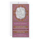 Birth Announcement Elegant Red Mauve photo cards