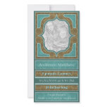 Birth Announcement Elegant Teal Brown