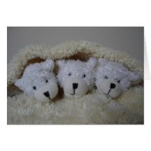 Birth announcement for triplets greeting card