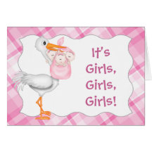 Birth Announcement for Triplets Greeting Cards