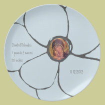Birth announcement plate plates