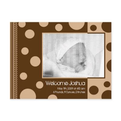 Birth Announcement Postcard :: Polk A Dots 1 by e_mage