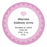 Birth Announcement Sticker for Baby Shower favour