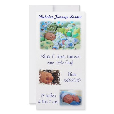 Birth Announcements Baby Nicholas Born by Basleeartprintgifts