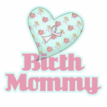 Birth Mummy Pink Ribbon Heart Photo Cutout