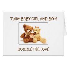 BIRTH OF BABY GIRL AND BABY BOY TWINS CARDS
