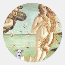 Birth of Venue - Whippet 8 Round Stickers