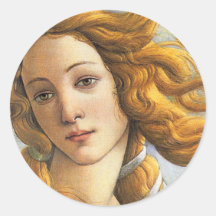 Birth of Venus detail, Botticelli Sticker