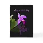 Birthday, 105th, Orchid on Black Card