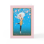 Birthday, 10th,  Ballerina, Cherry Blossoms Greeting Card