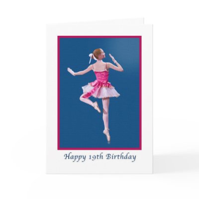 Birthday, 19th, Dancing Ballerina on Blue by ToeDancer
